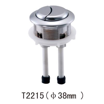 China Dual System Double Press 38mm Round Push Button Toilet Push Button Top Flush Water Valve for sale