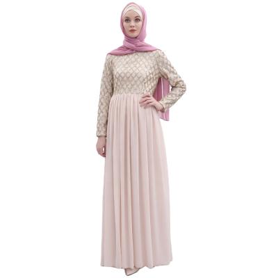 China Hot Comfortable Traditional Net Loose Yarn Sequined Style Chiffon Long Muslim Prom Dress Fashion Selling Feeling Sequined Yarn Dress for sale