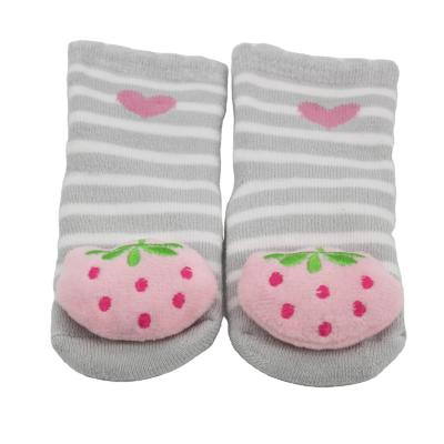 China QUICK DRY Baby Cotton Cartoon Pattern Striped Non Slip Floor Socks for sale