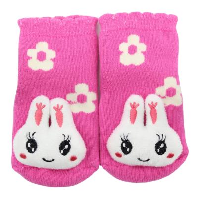 China QUICK DRY Baby Cotton Cartoon Pattern Striped Non Slip Floor Socks for sale