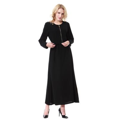 China Middle East Anti-static Hot Selling Islamic Muslim Women's Zipper Long Dress Robe Casual Wear for sale