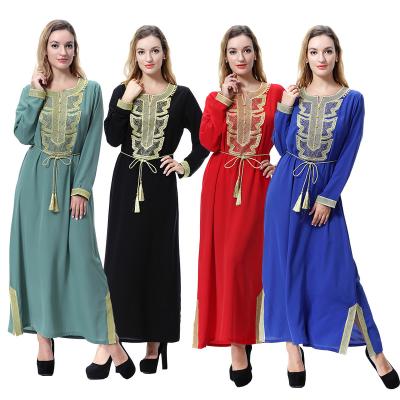 China Lady Wool Peach Applique Anti-Static Robe Fashionable Clothing Muslim Dresses For Women for sale