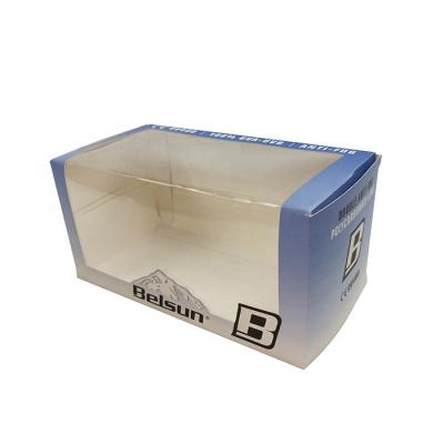 China Hot Sale Recyclable Custom Printed Kraft Paper Hat Box With Clear Packaging Boxes PVC Window Box Custom Logo for sale