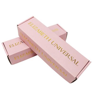 China Recyclable Top Box Eyelash Packaging Box Rectangle Pink Sale Paper Box With Gold Foil Stamping Logo for sale