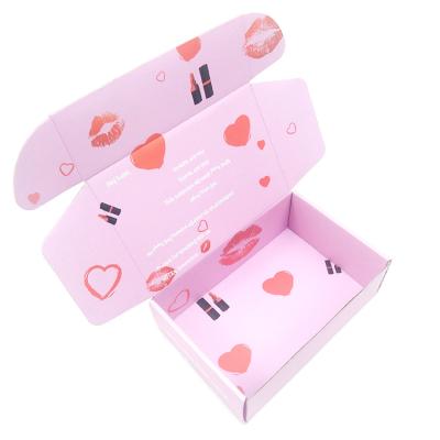 China Recyclable Small Fancy Lip Gloss Boxes Pink Lipstick Design Lipstick Shipping Carton for sale