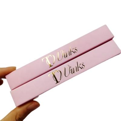 China Recyclable Custom Design Lip Gloss Boxes With Gold Foil Stamping Logo Pink Lipstick Box Beauty Lipstick Gift Box for sale