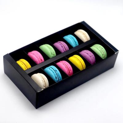 China Recyclable Custom Logo Box Food Packaging Box Biodegradable Black Drawer Box Macarons for sale