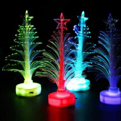 China Plastic Mini Luminous Artificial Christmas Tree Decoration Night Light 3.5x12cm for sale