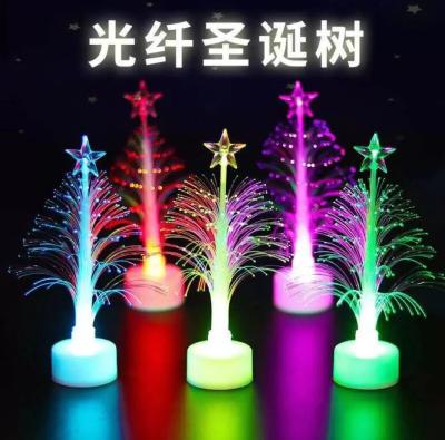 China Plastic Mini Luminous Artificial Christmas Tree Decoration Night Light 14x3.8cm for sale