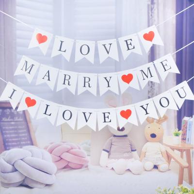 China Wholesale Paper Party Supplies Marry Expressing Love Marry Me Letter Love Word Banner for sale