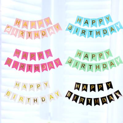 China Wholesale New Style Paper Party Supplies Happy Birthday Letter Banner 20x16cm for sale