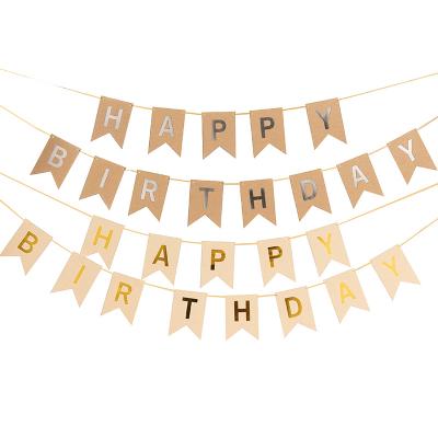 China Kraft Paper Wholesale New Style Party Supplies Happy Birthday Letter Banner for sale