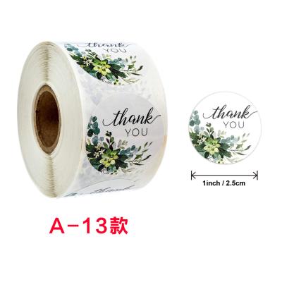 China Decorative Sticker Thank You Gift Party Adhesive Wedding Sticker Flower Pattern Decorative Label for sale