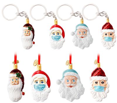 China Alloy Fun And Creative Gifts Santa Claus Christmas Key Ring Christmas Tree Hanging for sale