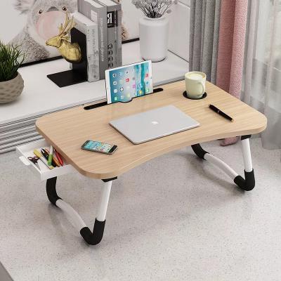 China New Collapsible Foldable Table For Laptop Desk / Bed Computer With Drawer for sale