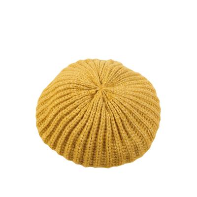 China Plush Fashion Knitted Winter Wool Bud Hat Berets Octagonal Hat For Lady for sale