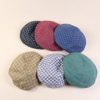 China Popular Plaid Octagonal Beret Plush Pumpkin Painter Brimless Hat For Women for sale