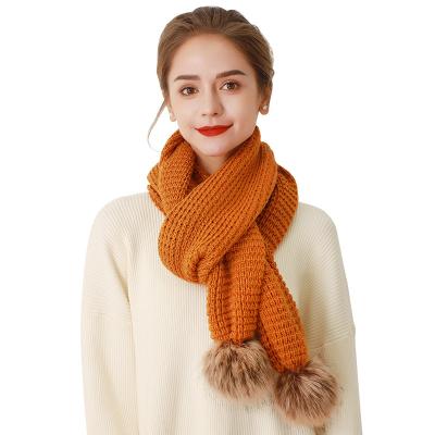 China 2021 fashionable autumn and winter new women's knitted scarf women's warm woolen scarf for sale