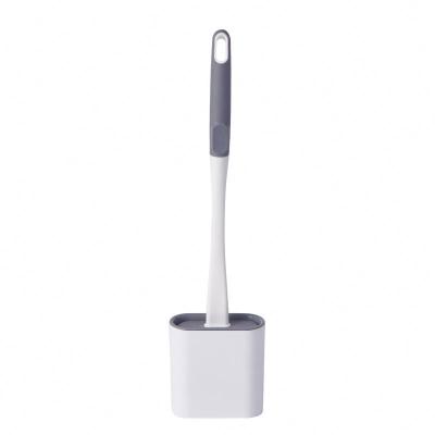 China Modern Personalized Simple Portable Hygienic Silicone Toilet Brush And Holder Set for sale