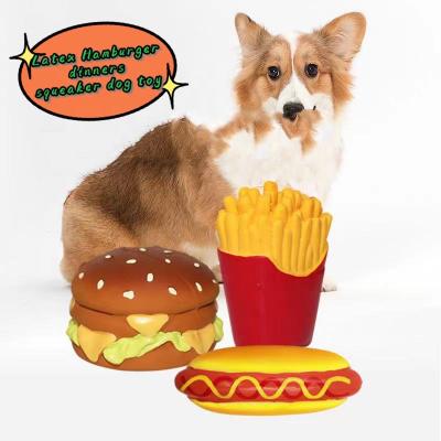 China Eco Friendly Dog Toys Burger Latex Maker U-PETS Squeaker Dog Chew Toys for sale