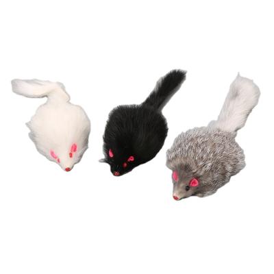 China U-PETS Factory Supply Viable Direct Rabbit Fur Mouse Shaped Cat Toy for sale