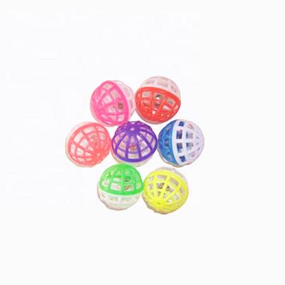 China Viable PP Color Plastic Mixed Ball With Bell Interactive Pet Cat Toy for sale