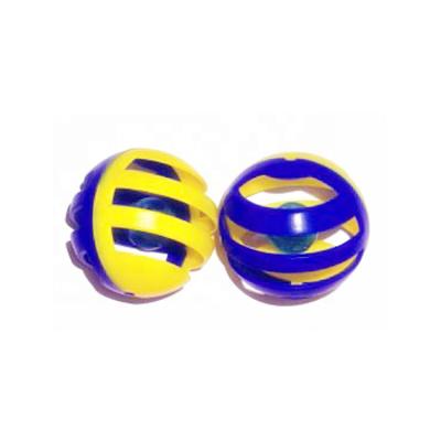 China Durable ABS Striped Spliced ​​Empty Color Ball Pet Cat Toy for sale