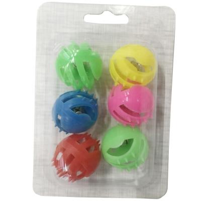 China Viable ABS Interactive Ball Pet Cat Toys With Spiny And Bell for sale