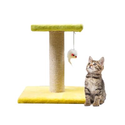 China Hot Selling Fun Cat Paradise Wood Cat Tree Scratcher Nest Room Furniture Kittens Kittens Activity Tower With Mouse Toy for sale