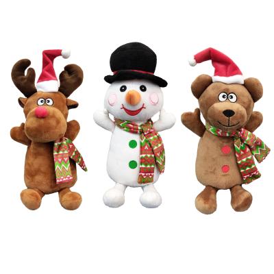 China U-PETS Viable Custom Squeaky Plush Dog Interactive Dog Toys Christmas for sale