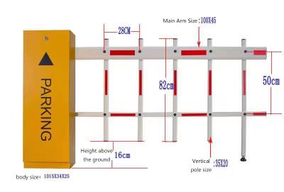 China Speed Adjustable Road Traffic Barrier 24v Dc Brushless Motor With Fence for sale