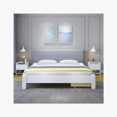 China Popular New Design Quality Modern Bedroom Furniture Solid Wood Double Storage Bed for sale