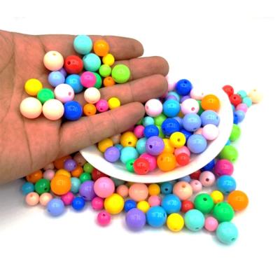 China DIY Jewelry Making Bein 6 8/10/12mm Solid Color Round Acrylic Beads Loose Beads Spring Color Beads For Jewelry Making DIY for sale