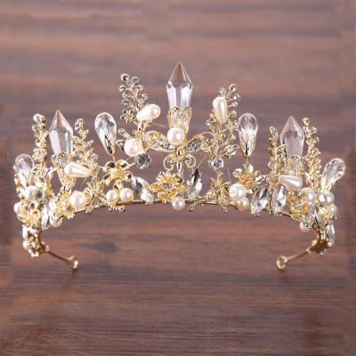 China 2018 European and American bride baroque Crystal Crown Princess Wedding Crown of European and American design of the new style for sale