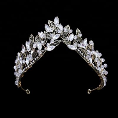 China Fashion Baroque Bride's Crown Black Retro Princess Crown Hair Circle Ornament Party Ceremonial Crown for sale