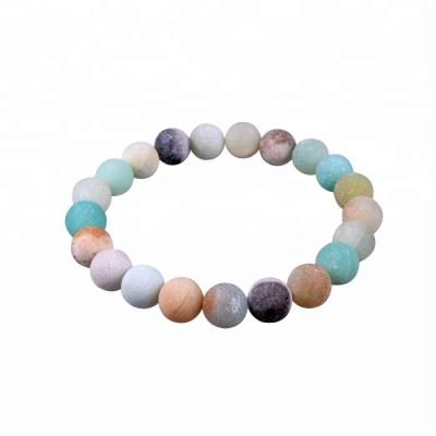 China Natural Stone Colorful Translucent 10mm Elegant Stretch Bead Bracelet for sale