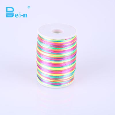 China High Tenacity 2mm*100yards Korea Polyester Multicolor Silk DIY Yarn for sale