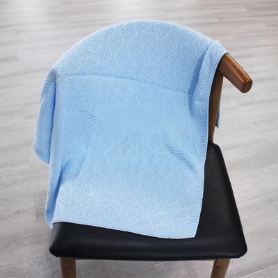 China high quality cotton 100%Cotton 100% jacquard knitted blanket knit shawl sleep knit throw blanket for sale