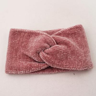 China 100%Polyester Chenille Trendy Twist Knot Knit Headband Knit Headband For Women for sale