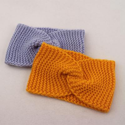 China 100%Acrylic Classic Twist Headband Stretchy Plain Knitted Girl Knit Headband for sale