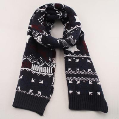 China 100% Autumn and Winter Men's Acrylic Jacquard Knit Long Scarf Scarf for sale