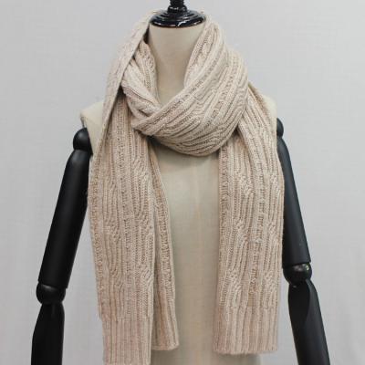 China Wholesale 65% Nepyarn Cotton Acrylic Cable Knitting Long Scarf High Quality Knit Scarf for sale