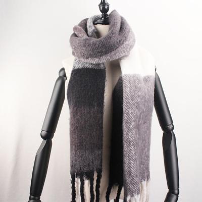 China 100% Acrylic Heavy Brushed Multicolor Woven Autumn And Winter Long Scarf Blanket for sale