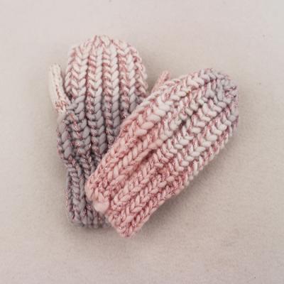 China Simple Cute Nomadic Yarn With Lurex Gradient Color Knit Mitten Knit Gloves For Kids for sale