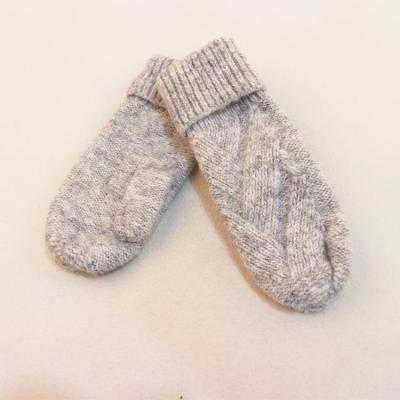 China Single Yarn Recycled Wool Knit Mitten Recycled Polyester Blended Yarn Knit Gloves for sale