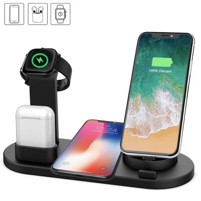 China Smart Watch 50% OFF Wholesale 6 in 1 Smart Portable Fast Wireless Charging Dock Station Stand Phone Qi Wireless Charger Stand Pad for sale