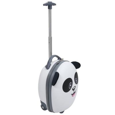 China Cute Panda Bear Carry On Trolley Luggage Bag Cartoon Trolley Travel Luggage Bag with Ball Bearing Wheel and Retractable Handle for Airplane Travel for sale