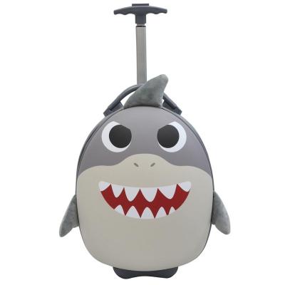 China Kids Cartoon Cute Shark Trolley Carry On Luggage Bag Travel Size Animal Suitcase Travel Luggage Cases With Wheels And Retractable Handle for sale