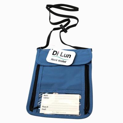 China Lanyard Rope Standard Blue Neck adjustable wallet for travel and everyday use with card holder, lanyard, and clear ID window for sale