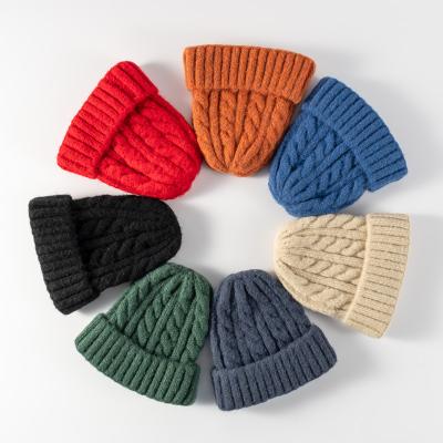 China COMMON Winter Hat Warm Knitted Unisex Fashion Knit Beanie With Folded Brim for sale